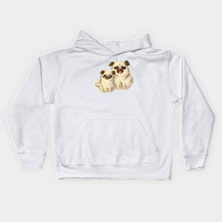 Pug siblings Kids Hoodie